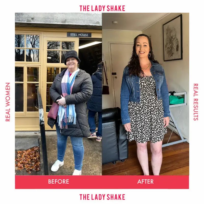 Suzanne dropped from a Size 20 to a Size 14 with The Lady Shake